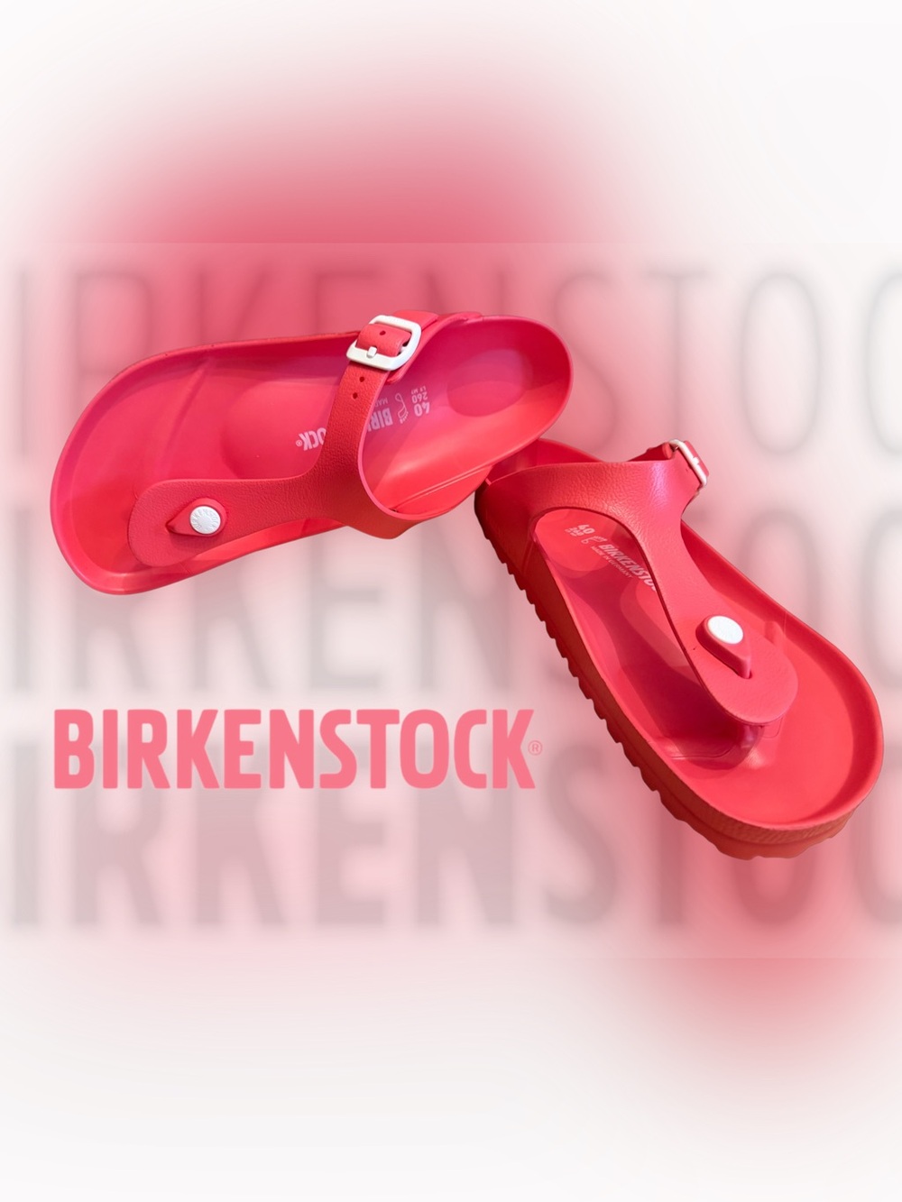 Birkenstock Size 40 Hot Pink EVA Buckle Slide Sandals BRAND NEW!